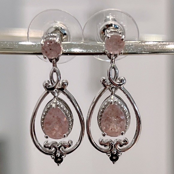 Cherry Tanzurine Brazilian Smoky Quartz Sterling Silver Drop Earrings - Picture 5 of 11